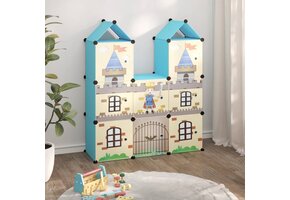 Kinderopbergmeubel met 8 vakken - Blauw, 34% Korting