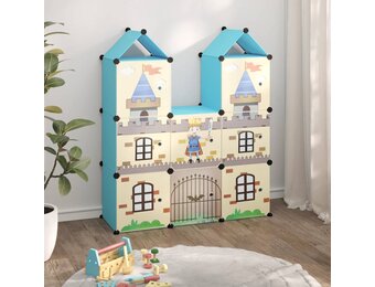 vidaXL Kinderopbergmeubel met 8 vakken polypropeen blauw