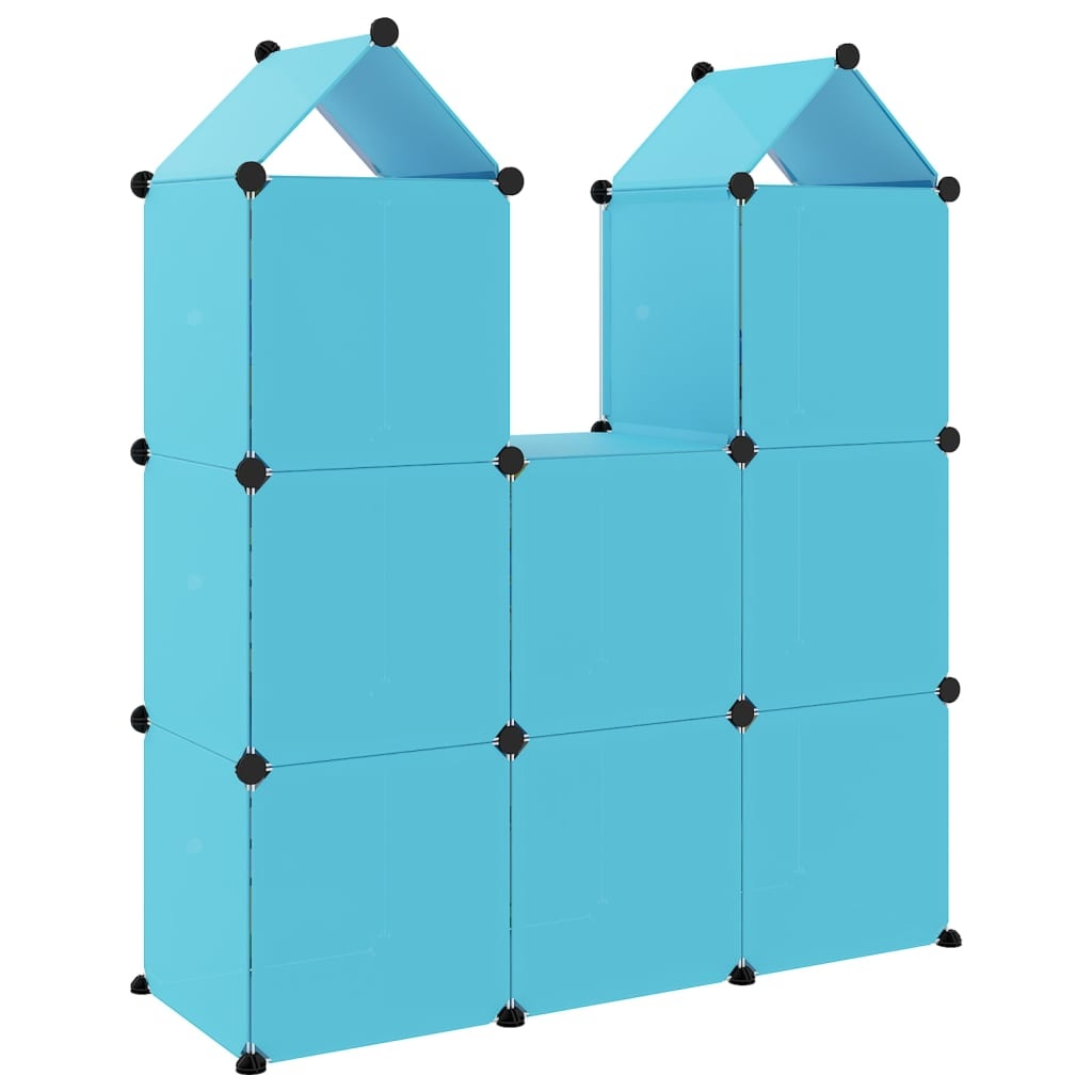 vidaXL Kinderopbergmeubel met 8 vakken polypropeen blauw