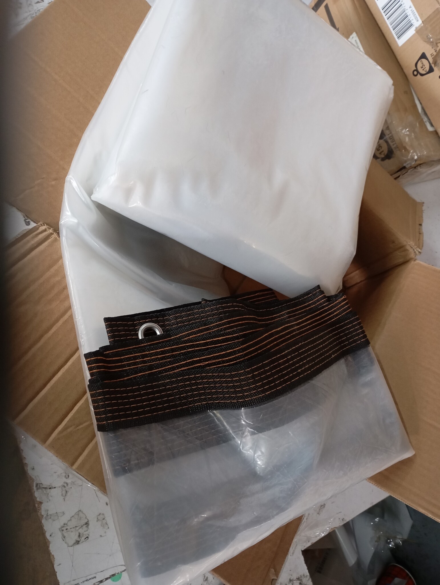 vidaXL Doorzichtig zeildoek met zeilringen 6x6 m polyethyleen