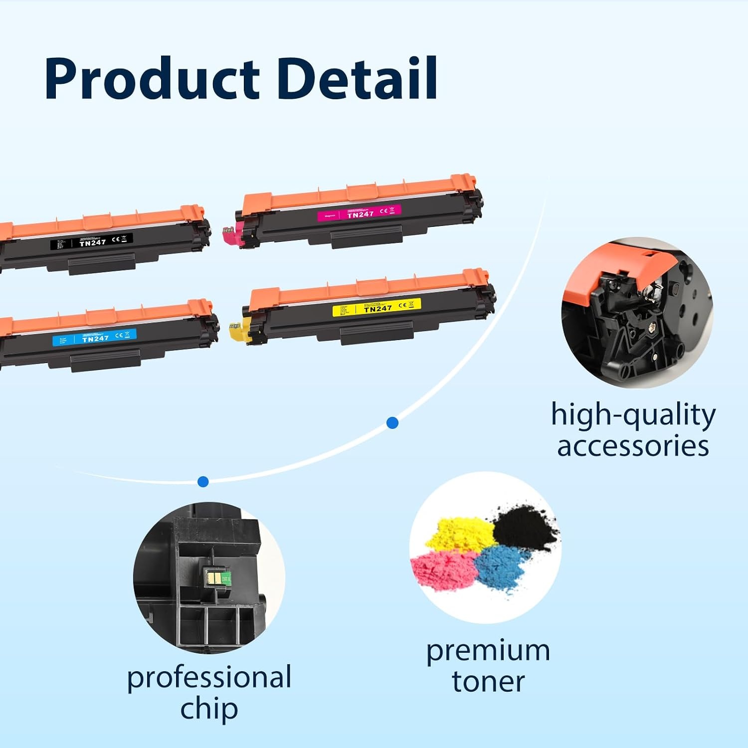 MYCARTRIDGE Compatibele Toner Set voor Brother TN-243CMYK TN-247 (Zwart, Cyaan, Geel, Magenta) - 5-Pack