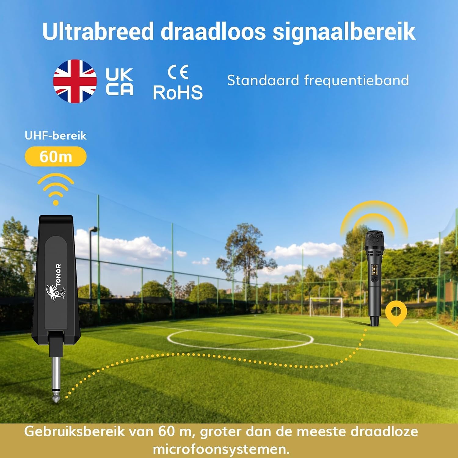 Draadloze Microfoon Tonor UHF Handheld Draadloze Dynamische Microfoon met Oplaadbare Ontvanger, Microfonos Inalambricos Professional voor Karaoke, Feest, Bruiloft, DJ, Speech, Kerk 200ft TW320 Grijs