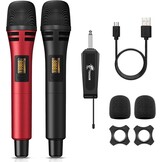 Draadloze Microfoon Tonor UHF Handheld Draadloze Dynamische Microfoon met Oplaadbare Ontvanger, Microfonos Inalambricos Professional voor Karaoke, Feest, Bruiloft, DJ, Speech, Kerk 200ft TW320 Grijs