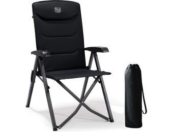 Opvouwbare Campingstoel - 150kg - Verstelbaar - Zwart - 34% Korting