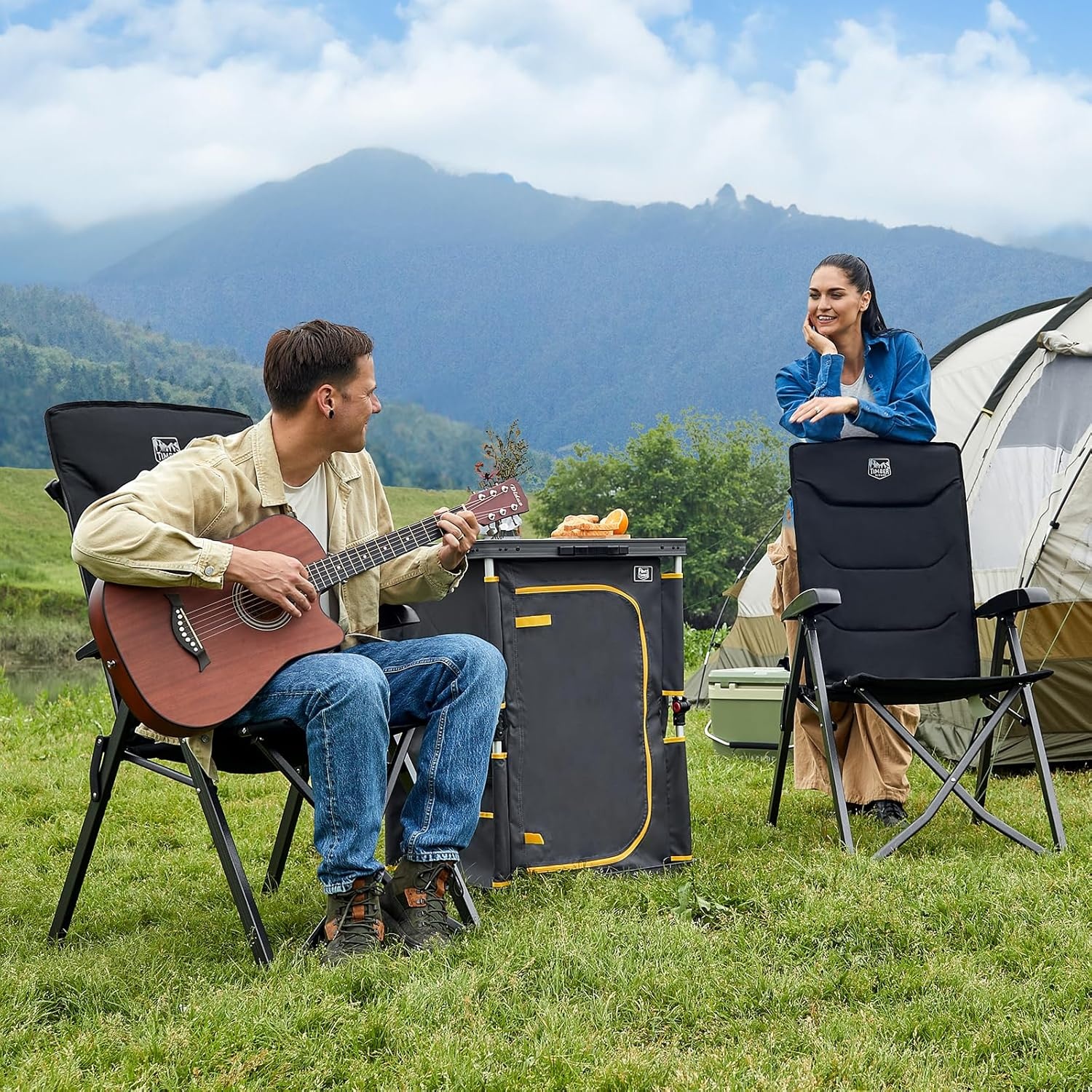 Opvouwbare Campingstoel - 150kg - Verstelbaar - Zwart - 34% Korting