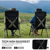 Opvouwbare Campingstoel - 150kg - Verstelbaar - Zwart - 34% Korting