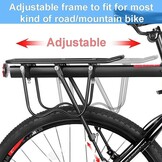 Achterste Bike Rack voor fiets, 110Lbs/50kgs capaciteit fiets bagagerek met reflecterende, verstelbare Quick Release Mountain Road fiets Cargo Rack