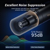 TONOR TD510+ Dynamische USB/XLR Microfoon Zwart met Boom Arm voor Podcast, Streaming en Opname