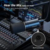 TONOR TD510+ Dynamische USB/XLR Microfoon Zwart met Boom Arm voor Podcast, Streaming en Opname