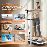 Trilplaat, trilplaat voor thuis, trilplaat met verstelbare armleuningen, afstandsbediening en spankabel, Vibro Shaper met bluetooth-luidspreker voor training van het hele lichaam