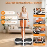 Trilplaat, trilplaat voor thuis, trilplaat met verstelbare armleuningen, afstandsbediening en spankabel, Vibro Shaper met bluetooth-luidspreker voor training van het hele lichaam