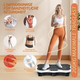 Trilplaat, trilplaat voor thuis, trilplaat met verstelbare armleuningen, afstandsbediening en spankabel, Vibro Shaper met bluetooth-luidspreker voor training van het hele lichaam