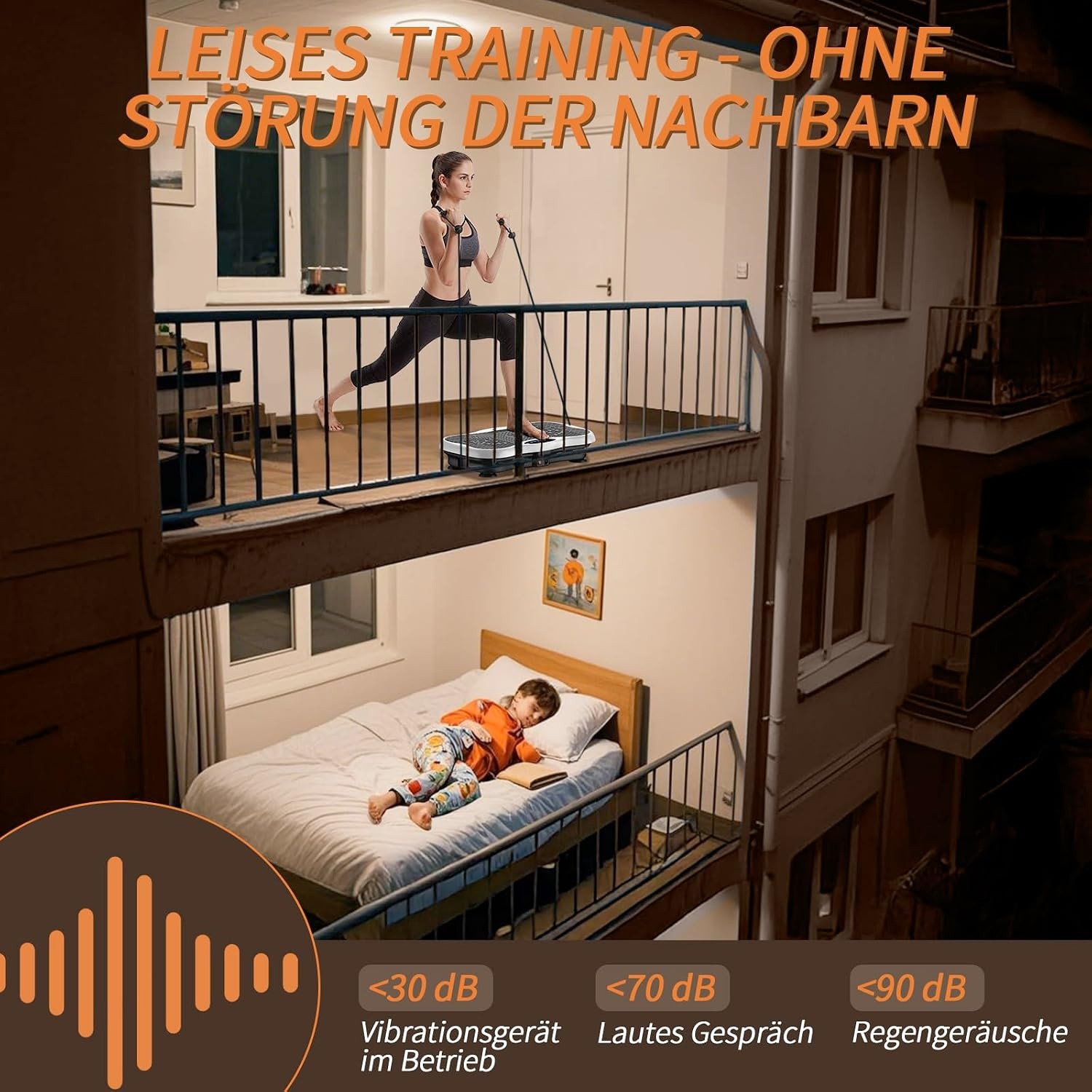Trilplaat, trilplaat voor thuis, trilplaat met verstelbare armleuningen, afstandsbediening en spankabel, Vibro Shaper met bluetooth-luidspreker voor training van het hele lichaam