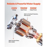 VEVOR Diepbronpomp, 550 W uitgangsvermogen, 65 l/min doorstroming, 85 m opvoerhoogte, met 20 m kabel, externe stuurkast, dompelpomp, voor industriële irrigatie en thuisgebruik, IP68