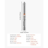 VEVOR Diepbronpomp, 550 W uitgangsvermogen, 65 l/min doorstroming, 85 m opvoerhoogte, met 20 m kabel, externe stuurkast, dompelpomp, voor industriële irrigatie en thuisgebruik, IP68