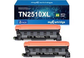 2x Zwarte TN2510XL Toner voor Brother Printers - 59% Korting!