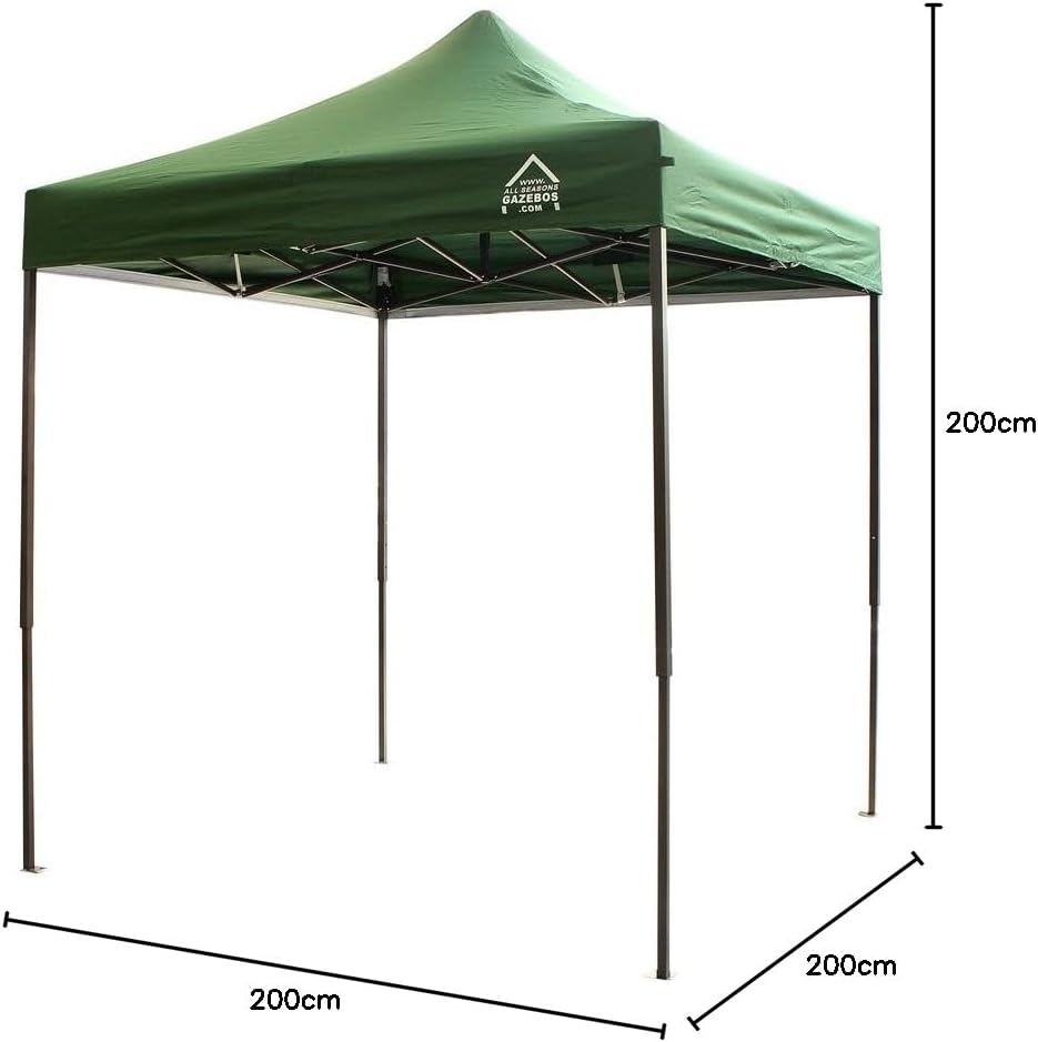 Opvouwbaar paviljoen voor alle seizoenen, 2 x 2 m, robuust, absoluut waterdicht, groen