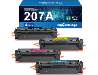 MYCARTRIDGE Vervangende HP 207A Tonercartridges (met Chip) voor HP Color LaserJet Pro MFP M283fdw / M255dw - 4-Pack