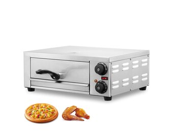 VEVOR Pizzaoven op aanrecht, elektrische oven, 12 inch, 1500 W, met temperatuurregeling en timer van 0-120 minuten, gelijkmatig koken, gemakkelijk te reinigen, commercieel thuis, restaurant