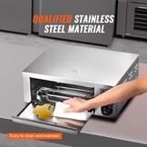 VEVOR Pizzaoven op aanrecht, elektrische oven, 12 inch, 1500 W, met temperatuurregeling en timer van 0-120 minuten, gelijkmatig koken, gemakkelijk te reinigen, commercieel thuis, restaurant