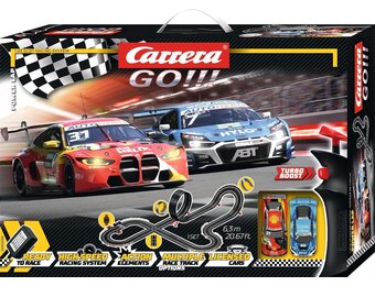 Carrera DPower Lap 20062560 Digitale racebaan, inclusief rondeteller en loopings, kruisingen en fly-overs, voertuigen met koplampen en achterverlichting, op schaal 1:43, handcontroller met turbo-knop