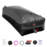 VEVOR 1000L/264 Gallon Water Opslag Bladder, RV Water Tank, 1000D PVC Opvouwbare Water Opslag Containers, Grote Capaciteit Zachte Water Zak, Draagbare Water Bladder, Brandpreventie, Camping,