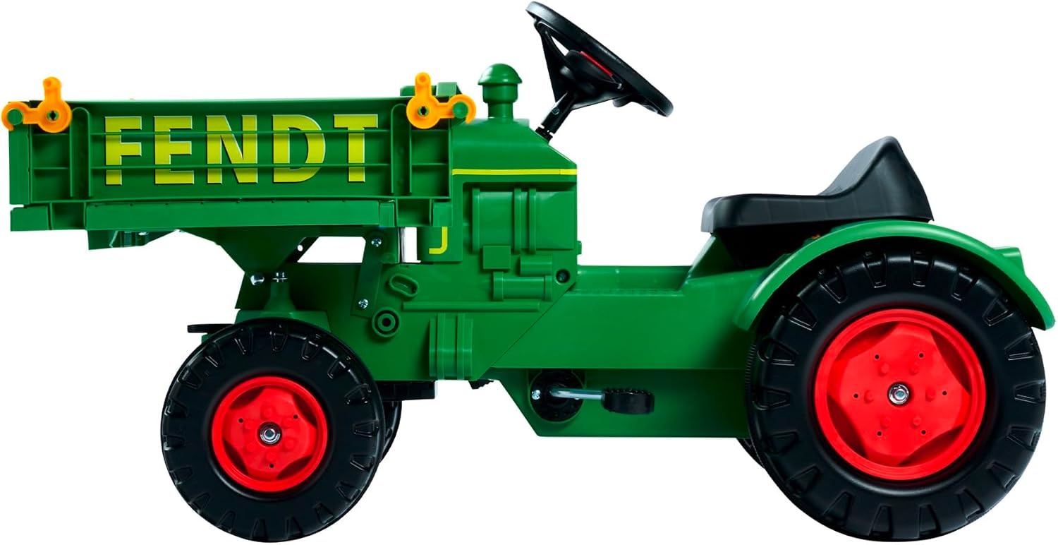 BIG 800056552 Fendt gereedschapsdrager - kindertractor, speelgoed met precisiekettingaandrijving, 3-voudig verstelbare zitting, tot 50 kg, Fendt licentie, voor kinderen vanaf 3 jaar, groen, geel, zwart, rood