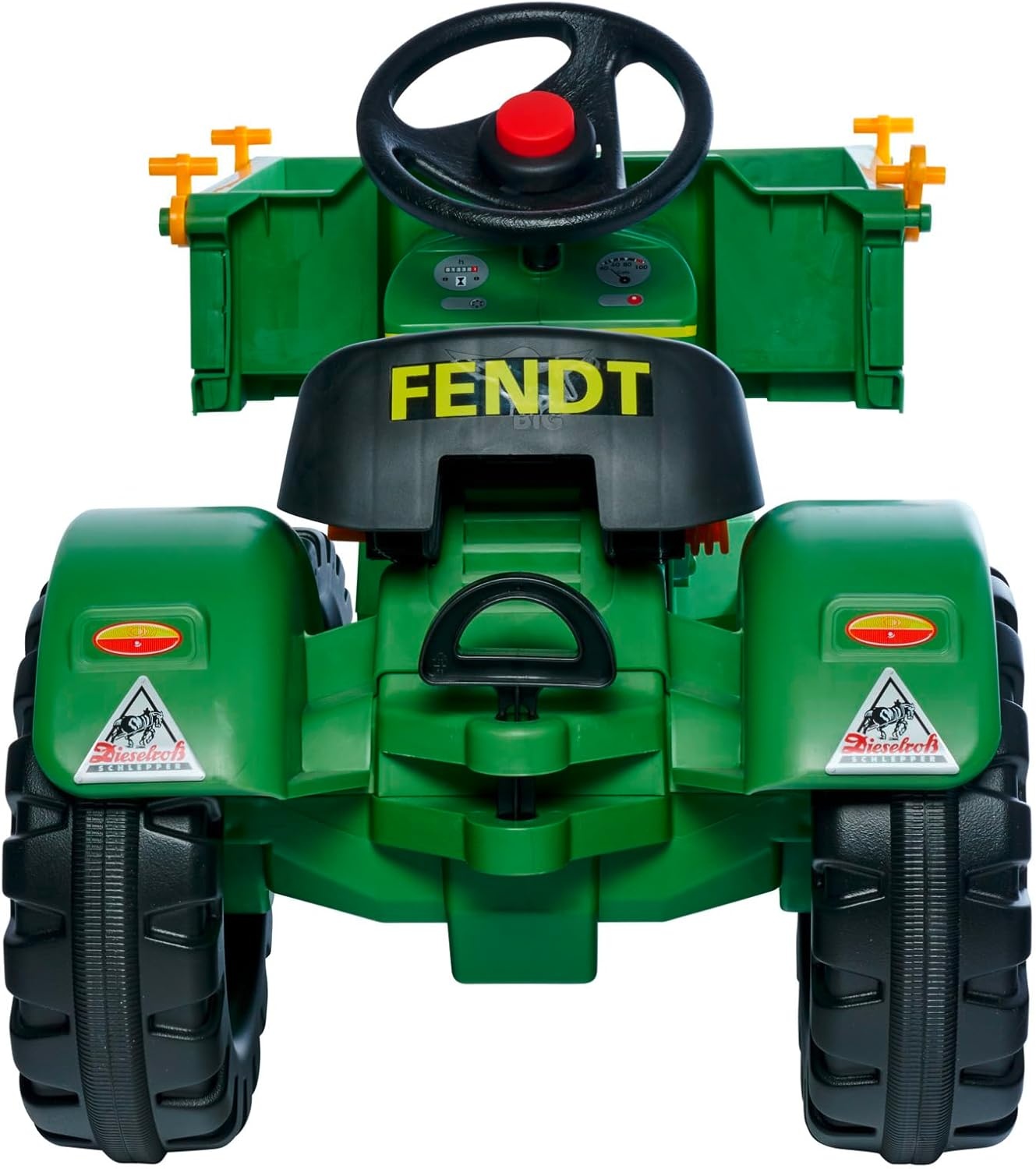 BIG 800056552 Fendt gereedschapsdrager - kindertractor, speelgoed met precisiekettingaandrijving, 3-voudig verstelbare zitting, tot 50 kg, Fendt licentie, voor kinderen vanaf 3 jaar, groen, geel, zwart, rood