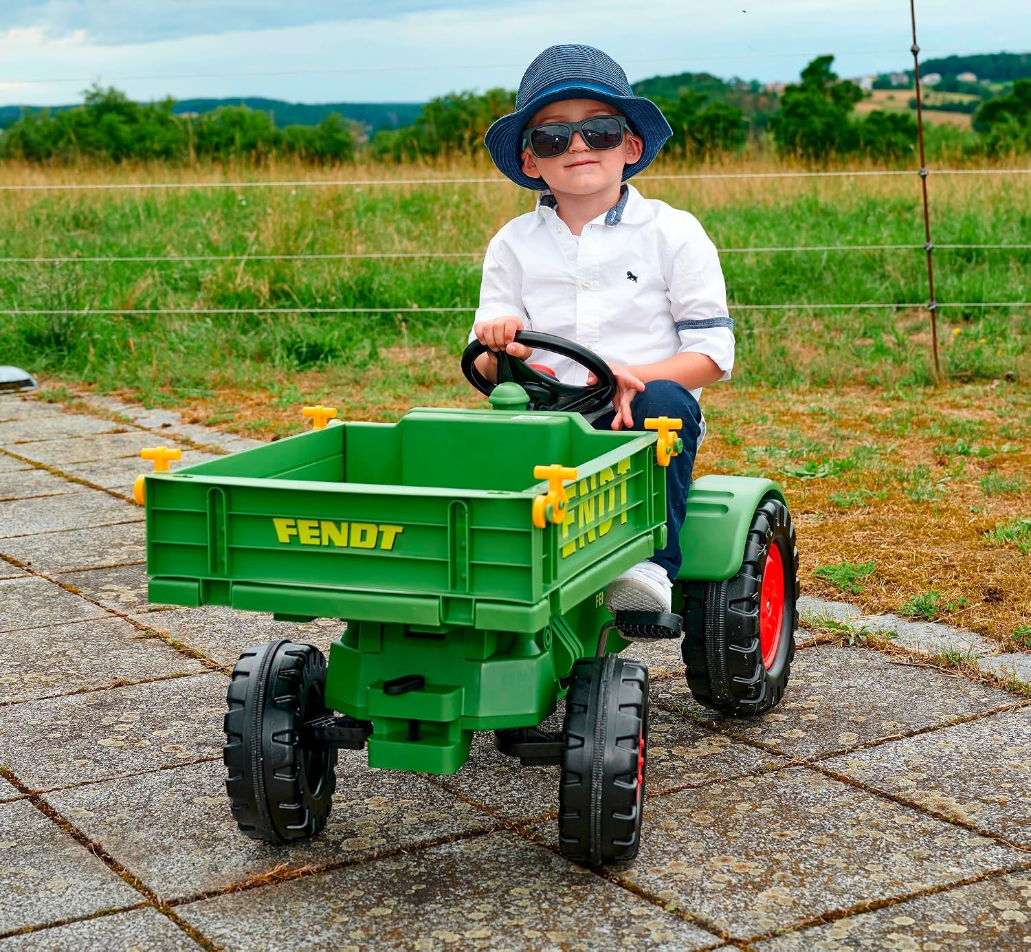 BIG 800056552 Fendt gereedschapsdrager - kindertractor, speelgoed met precisiekettingaandrijving, 3-voudig verstelbare zitting, tot 50 kg, Fendt licentie, voor kinderen vanaf 3 jaar, groen, geel, zwart, rood