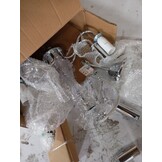 vidaXL Kroonluchter met kristallen kralen rond 5xE14 zilverkleurig