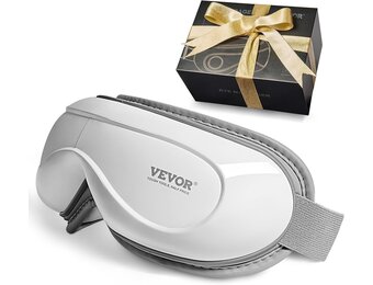 VEVOR Oogmassageapparaat met warmte, verwarmd oogmassagemasker met 5 modi en bluetooth-muziek, 180° opvouwbare oogverzorgingsmassageapparaat voor migraine, vermoeide ogen, donkere kringen, ideaal