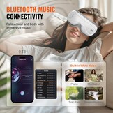 VEVOR Oogmassageapparaat met warmte, verwarmd oogmassagemasker met 5 modi en bluetooth-muziek, 180° opvouwbare oogverzorgingsmassageapparaat voor migraine, vermoeide ogen, donkere kringen, ideaal