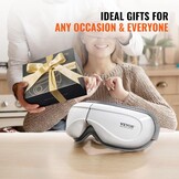 VEVOR Oogmassageapparaat met warmte, verwarmd oogmassagemasker met 5 modi en bluetooth-muziek, 180° opvouwbare oogverzorgingsmassageapparaat voor migraine, vermoeide ogen, donkere kringen, ideaal