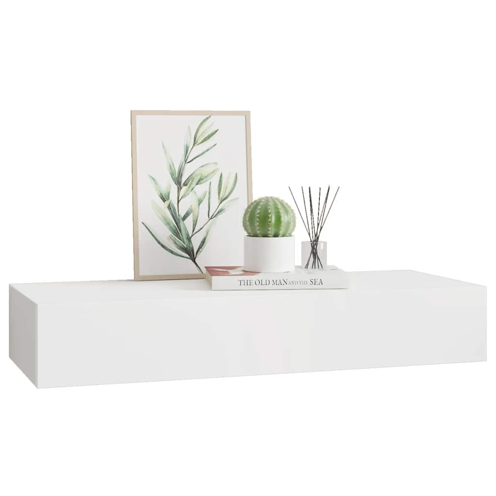 vidaXL Wandschap met Lade 60cm MDF Wit - 71% Korting