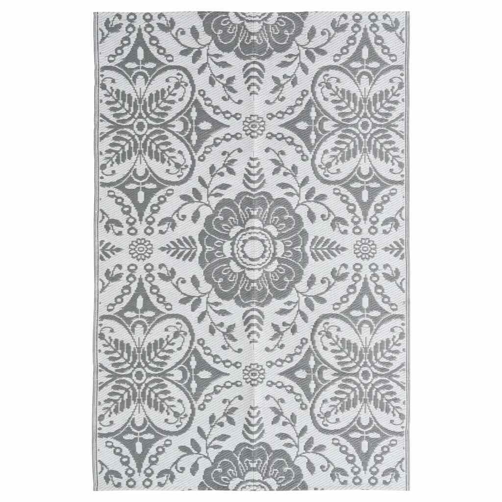 vidaXL Buitenkleed ARAKIL 120x180 cm PP lichtgrijs