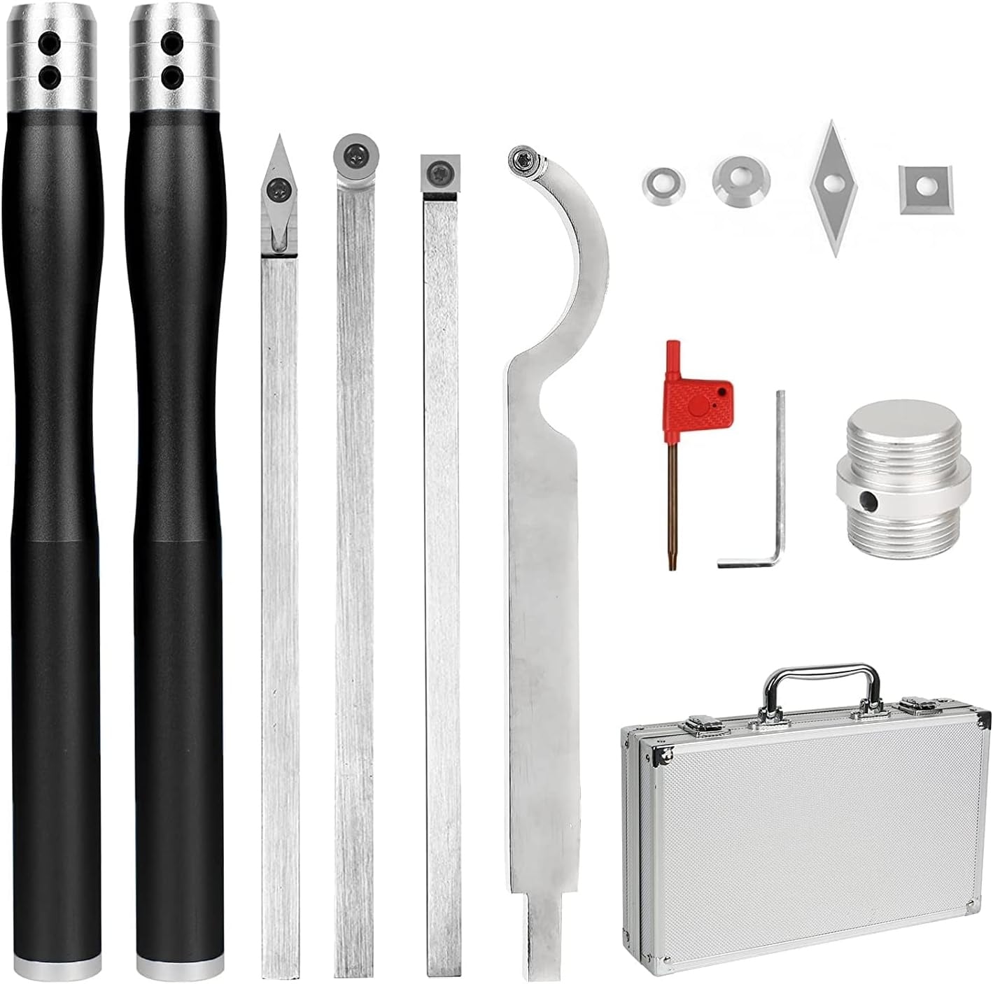 Carbide Houtdraaibeitel Set met 4 Bladen & Ergonomisch Handvat | -61%