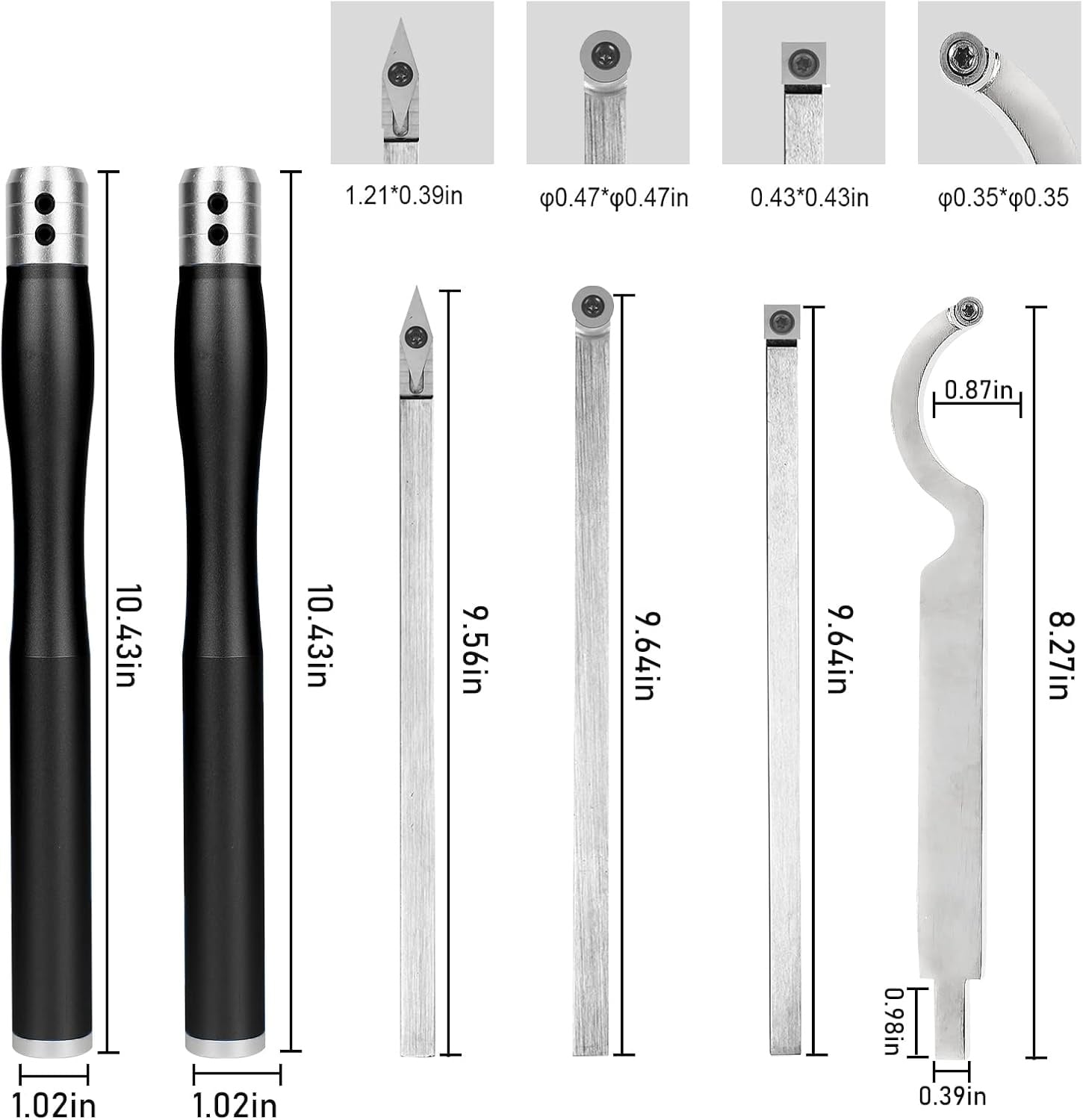 Carbide Houtdraaibeitel Set met 4 Bladen & Ergonomisch Handvat | -61%