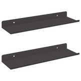 vidaXL Zwarte Wandplanken (2 stuks) - Stijlvol & Ruimtebesparend - 32% Korting!