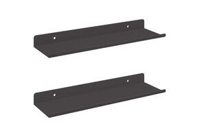 vidaXL Zwarte Wandplanken (2 stuks) - Stijlvol & Ruimtebesparend - 32% Korting!