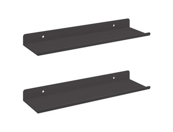 vidaXL Zwarte Wandplanken (2 stuks) - Stijlvol & Ruimtebesparend - 32% Korting!