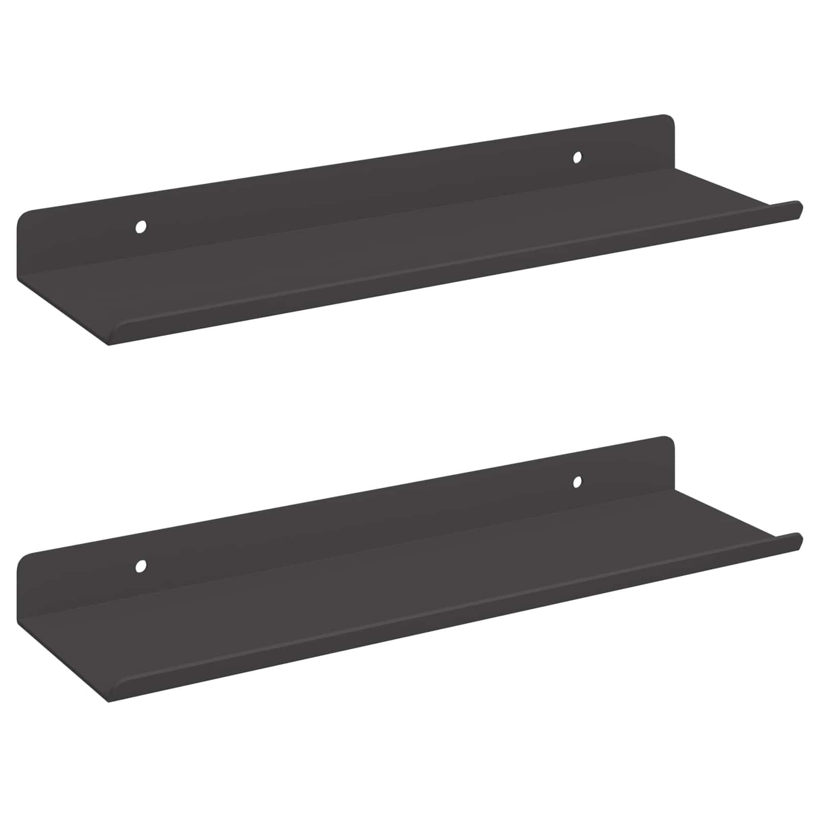vidaXL Zwarte Wandplanken (2 stuks) - Stijlvol & Ruimtebesparend - 32% Korting!