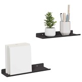 vidaXL Zwarte Wandplanken (2 stuks) - Stijlvol & Ruimtebesparend - 32% Korting!