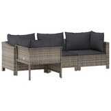 VidaXL 4-delige Loungeset Poly Rattan Grijs - 37% Korting!