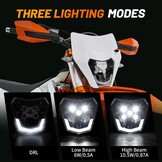 JFG RACING Universele LED Motor Koplamp Wit voor EXC/SX modellen