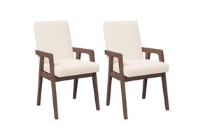 Eetkamerstoelen Bruin Massief Hout Rubber (2 stuks) - 35% Korting