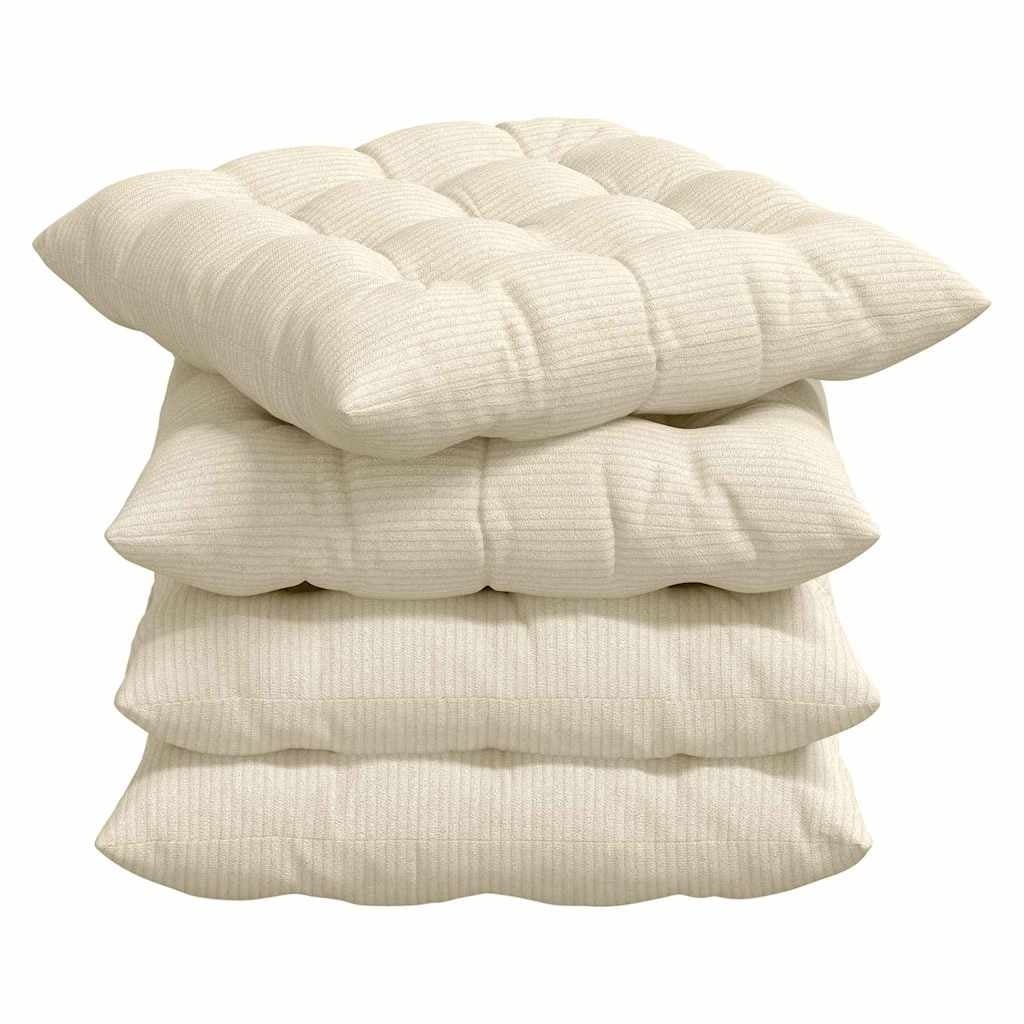 VidaXL Zitkussens Crème 4 stuks - Katoen Stof (40x40cm) - 76% Korting