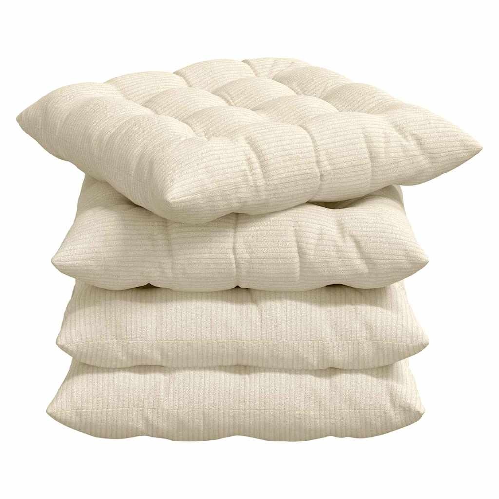 vidaXL Zitkussens Crème 40x40cm (4 stuks) - 59% Korting