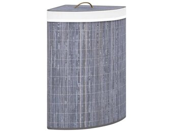 Hoekwasmand Bamboe Grijs 60L - 33% Korting