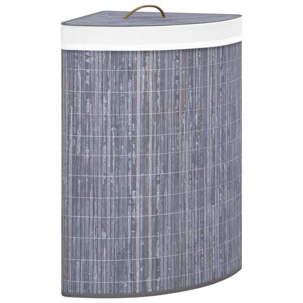 Hoekwasmand Bamboe Grijs 60L - 33% Korting