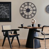 Zwarte Metaal Wandklok 40cm - Stille Beweging & Romeinse Cijfers